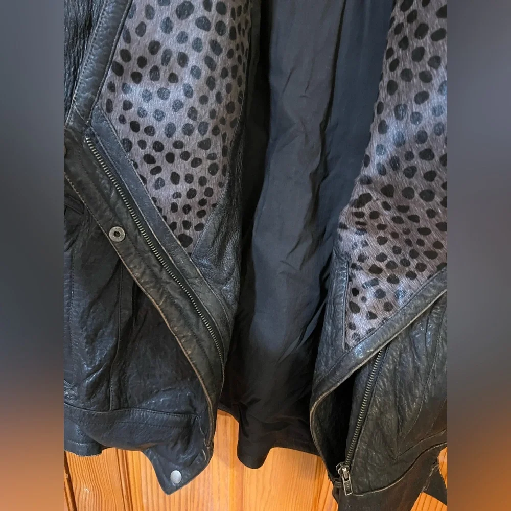 Marc Buchanan Pelle Pelle Vintage Animal Print 80’s Genuine Leather Jacket - Picture 5 of 16